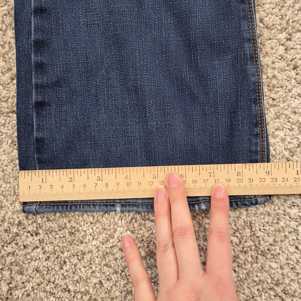 American Eagle Artist Flare Denim Jeans Low Rise Double Button 4 REG Distressed - Picture 7 of 7